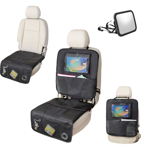 Xland MULTI SET - mata ochronna do samochodu, organizer  + lusterko do obserwacji dziecka