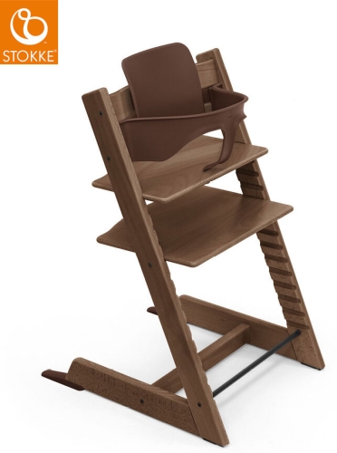 Stokke Tripp Trapp + Babyset - krzesełko do karmienia z litego drewna + zestaw dla niemowląt | Warm Brown