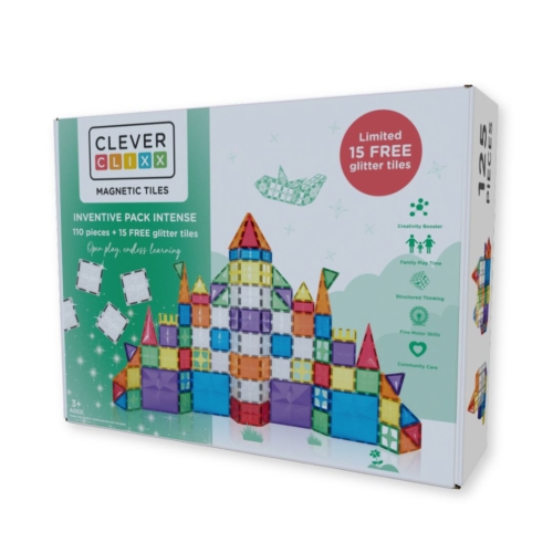 Cleverclixx klocki magnetyczne | Inventive Pack Intense 125el