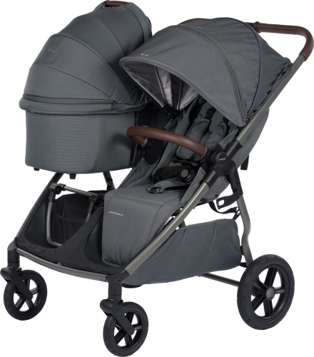 Mast Swiss Design M.Twin X - wielofunkcyjny wózek dla rodzeństwa rok po roku | Volcanic Ash, koła HP
