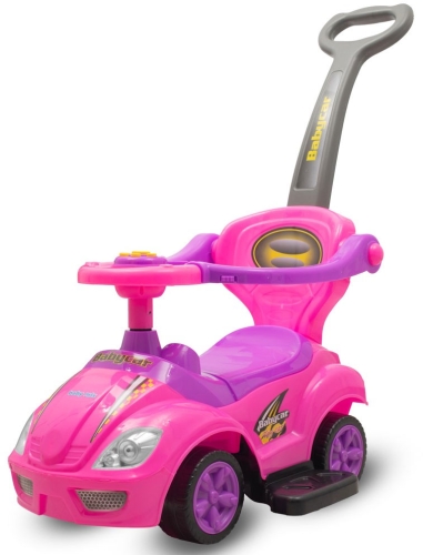 Baby Mix Mega Car - jeździk z rączką | Pink