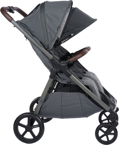 Mast Swiss Design M.Twin X - bliźniaczy wózek spacerowy, spacerówka dla bliźniąt | Volcanic Ash, koła Light