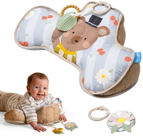 Taf Toys - poduszka do zabawy na brzuszku | Miś z grzechotką 