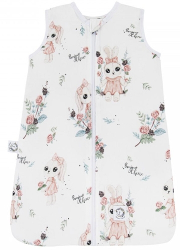 Bonjour Cherie - bambusowy śpiworek do spania dla niemowląt 0-3 miesiące | Romantyczny Królik