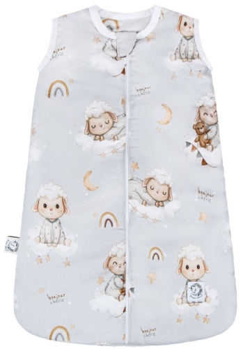 Bonjour Cherie - bambusowy śpiworek do spania dla niemowląt 3-12 miesięcy | Owieczki