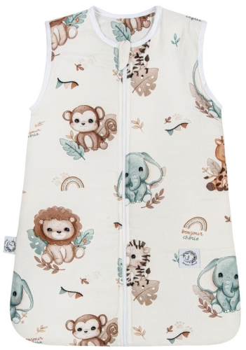 Bonjour Cherie - bambusowy śpiworek do spania dla niemowląt 3-12 miesięcy | Safari