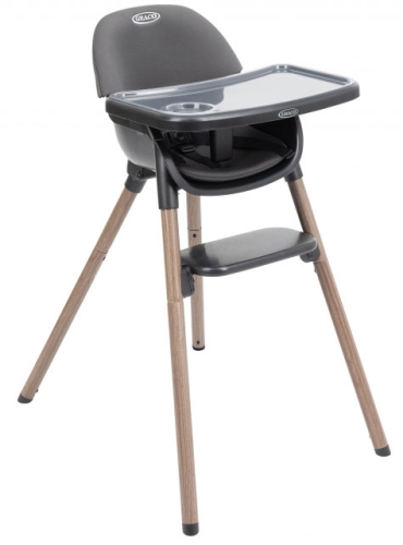 Graco Presti - krzesełko dziecięce do karmienia 3w1 | Charcoal