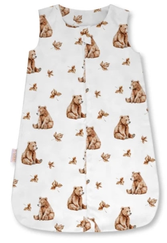 Waldin - bambusowy śpiworek dla niemowląt 0-6 miesięcy | Niedźwiadki Biały S