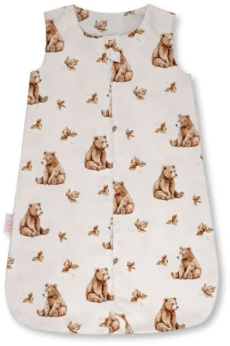 Waldin - bambusowy śpiworek dla niemowląt 0-6 miesięcy | Niedźwiadki Beżowy S