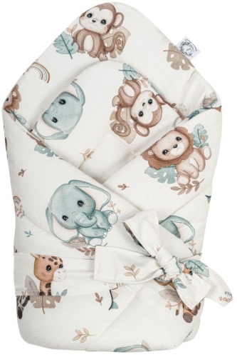 Bonjour Cherie - bambusowy becik, rożek niemowlęcy 74x74 cm | Safari