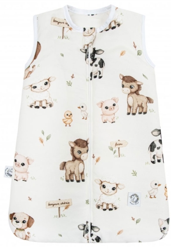 Bonjour Cherie - bambusowy śpiworek LIGHT do spania dla niemowląt 0-3 miesiące | Farma