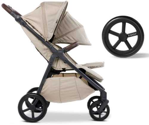 Mast Swiss Design M.Twin X - bliźniaczy wózek spacerowy, spacerówka dla bliźniąt | Lion, koła Light