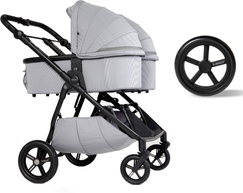 Mast Swiss Design M.Twin X - wielofunkcyjny wózek bliźniaczy, wózek  2w1 dla bliźniąt | Koala, koła Light