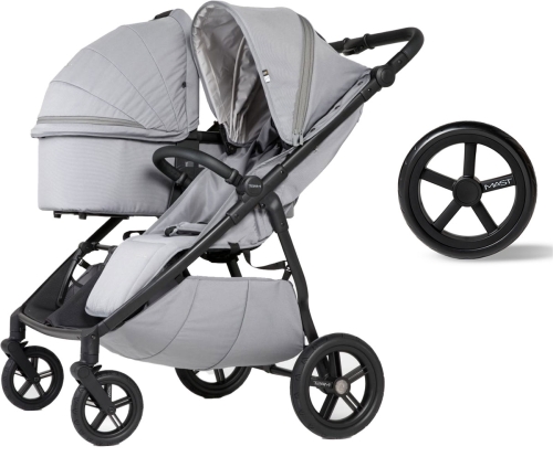 Mast Swiss Design M.Twin X - wielofunkcyjny wózek dla rodzeństwa rok po roku | Koala, koła Light