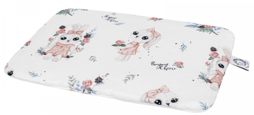Bonjour Cherie - płaska, bambusowa poduszka dla średniaka 30x40 cm | Romantyczny Królik