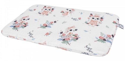 Bonjour Cherie - płaska, bambusowa poduszka dla przedszkolaka 40x60 cm | Romantyczny Królik