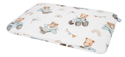Bonjour Cherie - płaska, bambusowa poduszka dla przedszkolaka 40x60 cm | Traktory