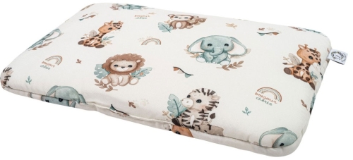 Bonjour Cherie - płaska, bambusowa poduszka dla średniaka 30x40 cm | Safari