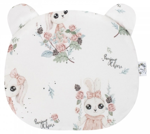 Bonjour Cherie - bambusowa poduszka miś z uszami 30x30 cm | Romantyczny Królik