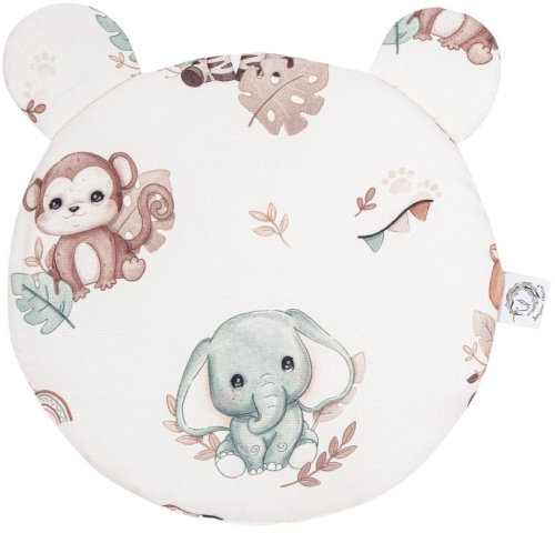 Bonjour Cherie - bambusowa poduszka miś z uszami 30x30 cm | Safari