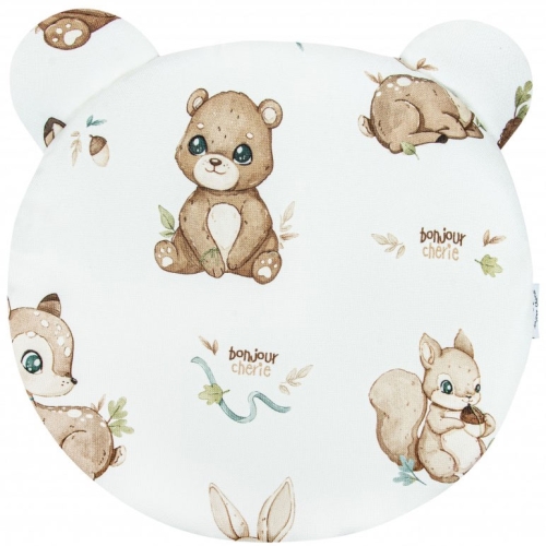Bonjour Cherie - bambusowa poduszka miś z uszami 30x30 cm | Las