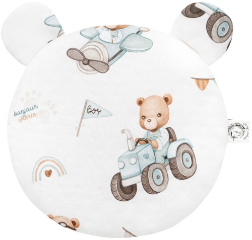 Bonjour Cherie - bambusowa poduszka miś z uszami 30x30 cm | Traktory