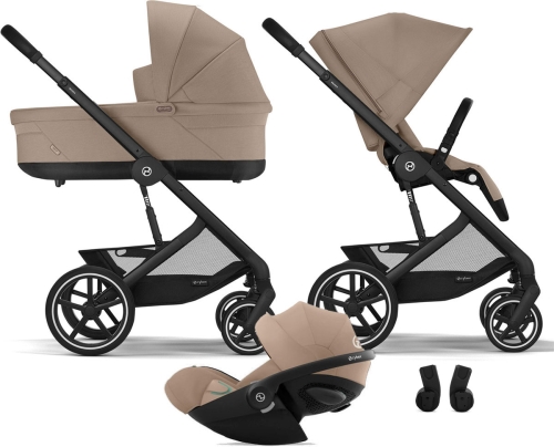 Cybex Balios S Lux 2.0 - wózek wielofunkcyjny, zestaw 3w1 z fotelikiem Cloud G i-Size | TPE Almond Beige