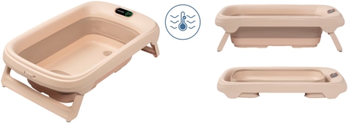 Maxi-Cosi Indigo - składana, kompaktowa wanienka niemowlęca z termometrem | Muted Terra