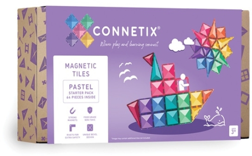 Connetix - klocki magnetyczne, zestaw | Pastel Starter Pack, 64 el.