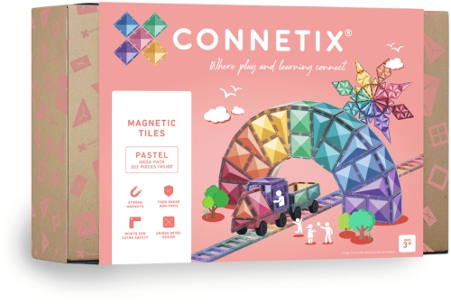 Connetix - klocki magnetyczne, zestaw | Pastel Mega Pack, 202 el.
