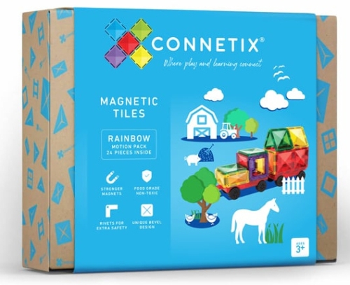 Connetix - klocki magnetyczne, zestaw | Rainbow Motion Pack, 24 el.