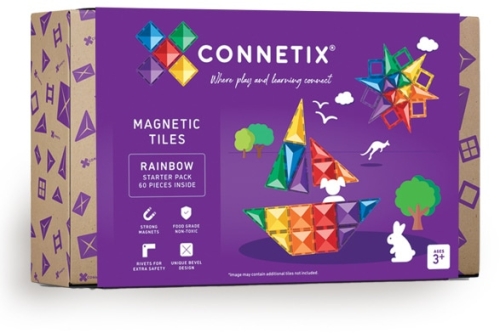 Connetix - klocki magnetyczne, zestaw | Rainbow Starter Pack, 60 el.