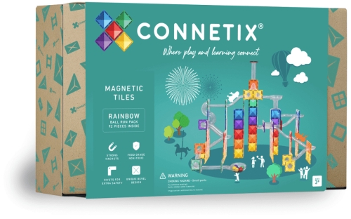Connetix - klocki magnetyczne, zestaw | Rainbow Ball Run Pack, 92 el.
