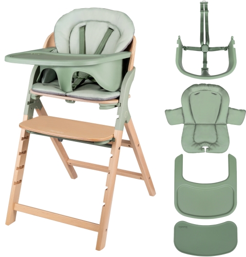 Lionelo Megan - krzesełko do karmienia 3w1 drewniane | Green Wood