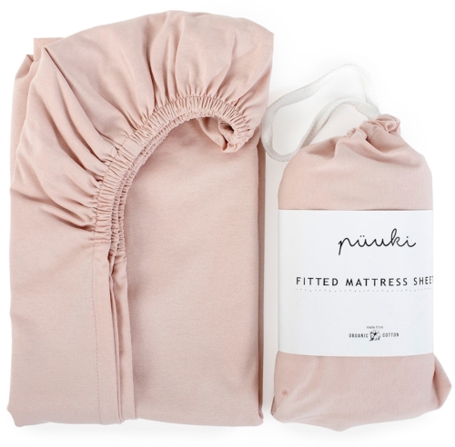 PUUKI - prześcieradło do łóżeczka 120x60 cm | Pudrowy