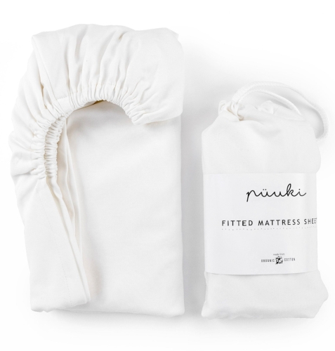 PUUKI - prześcieradło do łóżeczka 120x60 cm | Śmietanka