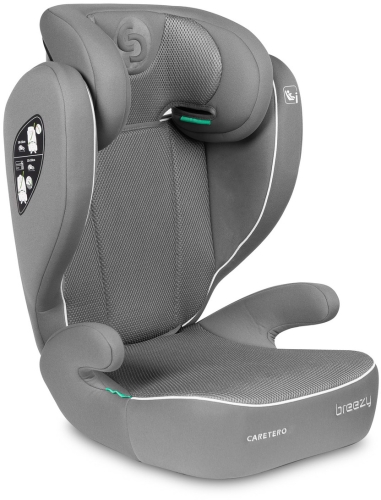 Caretero Breezy - fotelik samochodowy 100-150 cm 2w1 z funkcją boostera | Grey
