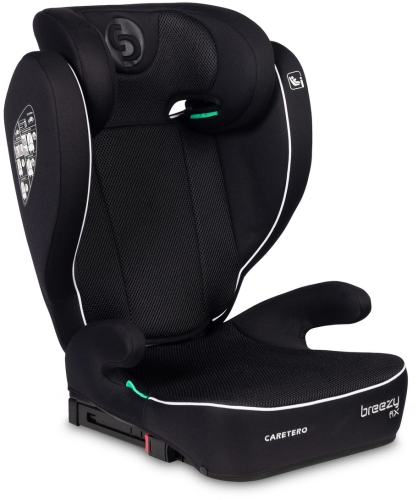 Caretero Breezy Fix - fotelik samochodowy 100-150 cm 2w1 z funkcją boostera | Black