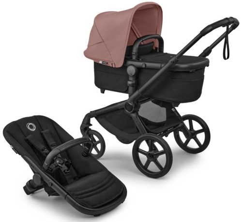 Bugaboo Fox 5 Renew - wielofunkcyjny wózek dziecięcy, zestaw 2w1 | Komplet Black / Dusty Pink