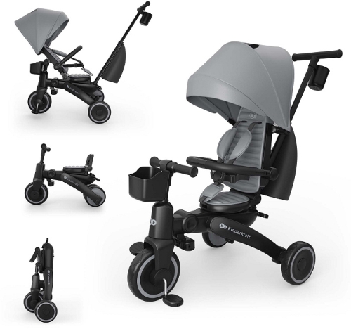 Kinderkraft Jazz 3 - składany rowerek trójkołowy | Grey