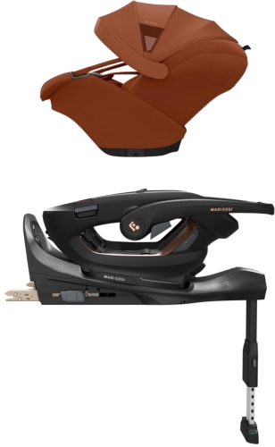 Maxi Cosi Coral Slide PRO 360 - fotelik samochodowy dla niemowląt 40-87 cm, ~0-13 kg, zestaw z bazą | Copper Terra