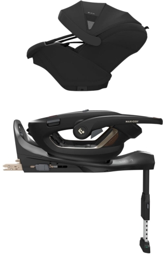 Maxi Cosi Coral Slide PRO 360 - fotelik samochodowy dla niemowląt 40-87 cm, ~0-13 kg, zestaw z bazą | Black Onyx