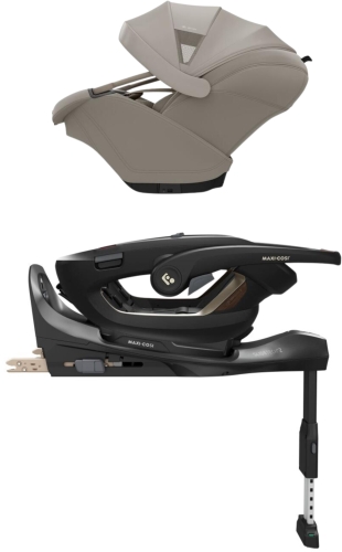 Maxi Cosi Coral Slide PRO 360 - fotelik samochodowy dla niemowląt 40-87 cm, ~0-13 kg, zestaw z bazą | Sapphire Sand