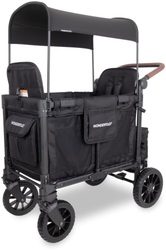 Wonderfold - wielofunkcyjny wózek wagonowy do przewożenia dzieci | W2 Luxe Pro Jet Black