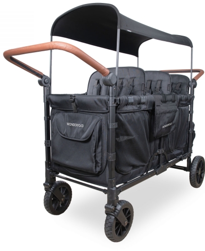 Wonderfold - wielofunkcyjny wózek wagonowy do przewożenia dzieci | W6 Luxe PRO Volcano Black