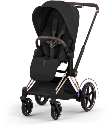Cybex e-Priam 5.0 Style Collection - elektryczny wózek spacerowy z napędem | Sepia Black