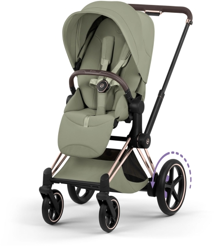 Cybex e-Priam 5.0 Style Collection - elektryczny wózek spacerowy z napędem | Sage Green