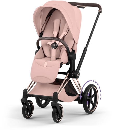 Cybex e-Priam 5.0 Style Collection - elektryczny wózek spacerowy z napędem | Peach Pink