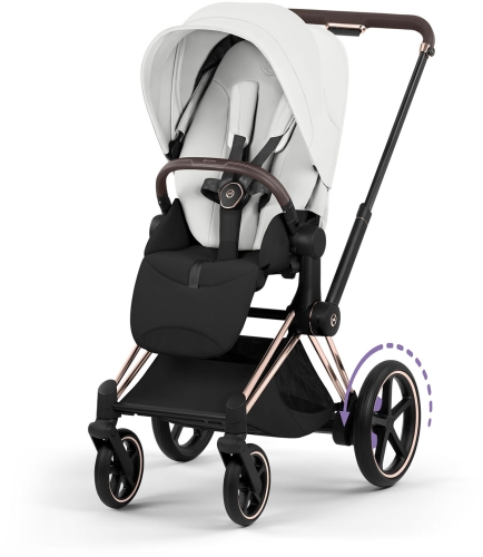Cybex e-Priam 5.0 Style Collection - elektryczny wózek spacerowy z napędem | Off White