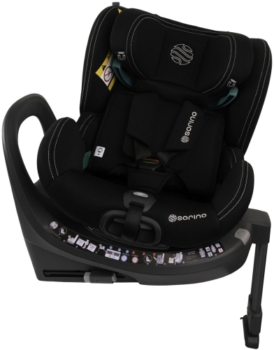 Sorino Aurora - obrotowy fotelik samochodowy 40-150 cm 0-36 kg | Black